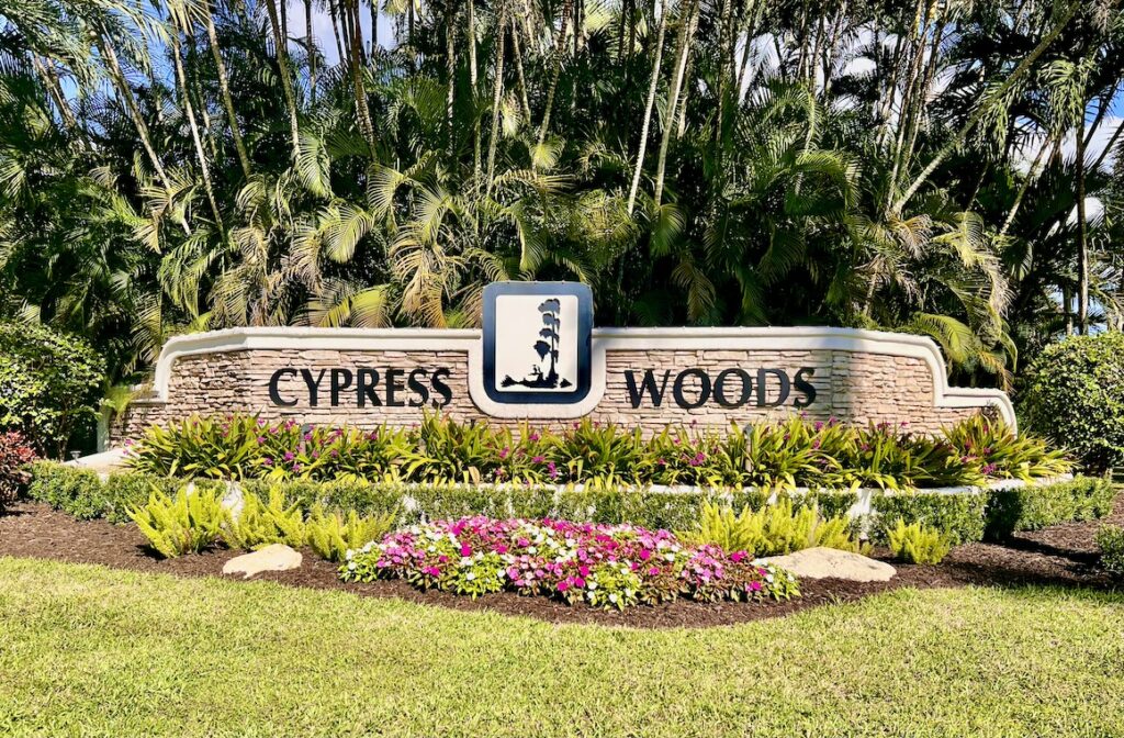 Cypress Woods Entrance Sign